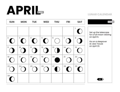 April 2023 Moon Calendar